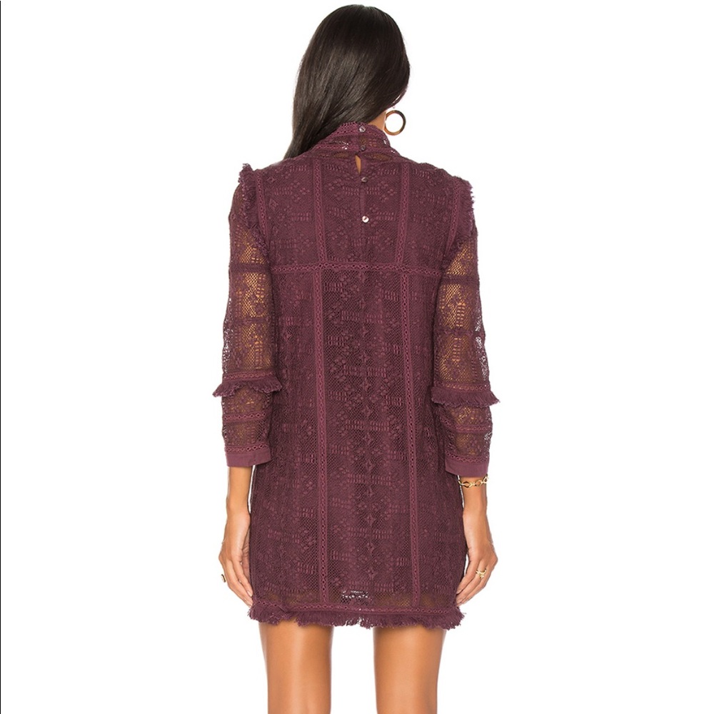 LOVESHACKFANCY GIA LACE FRINGE SLEEVES MINI DRESS - Picture 3 of 3